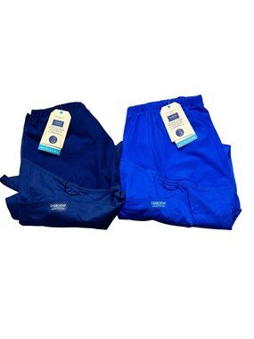 Cherokee Workwear Revolution Maternity Pants XS Navy & Royal Blue Panel  Pockets